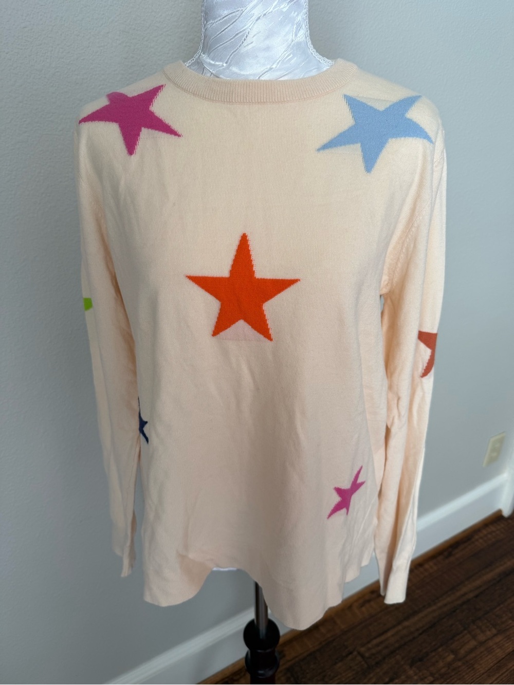 THML Cream Sweater with Multicolor Star Motif